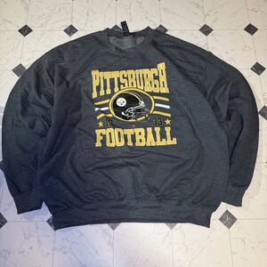 Pittsburgh Steelers Football Crewneck Sweatshirt Mens Large Gray NFL
